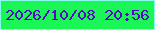 文字の大きさ：3、枠の色：87faec、背景の色：1af655、文字の色：5409c3 無料ブログパーツのブログ時計