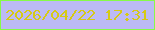 文字の大きさ：3、枠の色：87fb48、背景の色：bcbaf5、文字の色：d6ca14 無料ブログパーツのブログ時計
