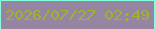 文字の大きさ：2、枠の色：87fdde、背景の色：9685a0、文字の色：a0b230 無料ブログパーツのブログ時計