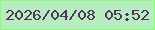 文字の大きさ：2、枠の色：87ff6e、背景の色：b7ecc1、文字の色：51335e 無料ブログパーツのブログ時計