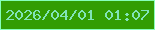 文字の大きさ：1、枠の色：87ffba、背景の色：329d02、文字の色：81e4b8 無料ブログパーツのブログ時計