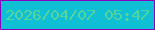 文字の大きさ：5、枠の色：8800bb、背景の色：0fc0d5、文字の色：55d59d 無料ブログパーツのブログ時計