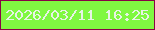 文字の大きさ：2、枠の色：880445、背景の色：80f841、文字の色：e7f3e5 無料ブログパーツのブログ時計