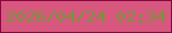 文字の大きさ：1、枠の色：880640、背景の色：d7577f、文字の色：759535 無料ブログパーツのブログ時計