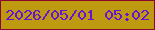 文字の大きさ：1、枠の色：88072a、背景の色：be9a11、文字の色：6613d4 無料ブログパーツのブログ時計