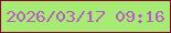 文字の大きさ：2、枠の色：880730、背景の色：a5eb74、文字の色：bb5bc3 無料ブログパーツのブログ時計