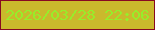 文字の大きさ：2、枠の色：880821、背景の色：cab92c、文字の色：97ee2a 無料ブログパーツのブログ時計