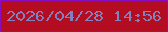 文字の大きさ：3、枠の色：880dbf、背景の色：b40c21、文字の色：8081be 無料ブログパーツのブログ時計