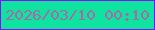 文字の大きさ：4、枠の色：880df6、背景の色：0fe3a0、文字の色：a769aa 無料ブログパーツのブログ時計