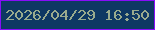 文字の大きさ：3、枠の色：880df8、背景の色：0e3863、文字の色：99ab8e 無料ブログパーツのブログ時計