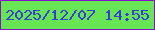 文字の大きさ：3、枠の色：880fc8、背景の色：68e555、文字の色：373fd6 無料ブログパーツのブログ時計
