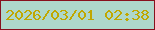 文字の大きさ：2、枠の色：88101d、背景の色：aed7cb、文字の色：c0a701 無料ブログパーツのブログ時計