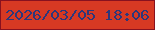 文字の大きさ：3、枠の色：88111f、背景の色：d73923、文字の色：2c377b 無料ブログパーツのブログ時計