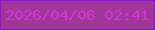 文字の大きさ：5、枠の色：8815ce、背景の色：a13699、文字の色：d634d8 無料ブログパーツのブログ時計