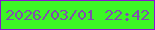 文字の大きさ：2、枠の色：8815d0、背景の色：3df625、文字の色：814daf 無料ブログパーツのブログ時計