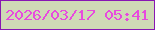 文字の大きさ：4、枠の色：8817b3、背景の色：cfdab6、文字の色：e74ade 無料ブログパーツのブログ時計