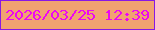 文字の大きさ：3、枠の色：8818e5、背景の色：f1a271、文字の色：ec07f3 無料ブログパーツのブログ時計