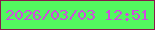 文字の大きさ：4、枠の色：88194a、背景の色：53f85f、文字の色：d14be0 無料ブログパーツのブログ時計