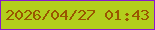 文字の大きさ：5、枠の色：8819ce、背景の色：b3ce1d、文字の色：995700 無料ブログパーツのブログ時計