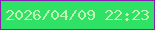 文字の大きさ：3、枠の色：881fb4、背景の色：2fe265、文字の色：bef6b5 無料ブログパーツのブログ時計