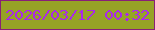 文字の大きさ：2、枠の色：882077、背景の色：96a326、文字の色：aa27eb 無料ブログパーツのブログ時計