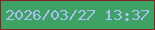 文字の大きさ：2、枠の色：882325、背景の色：3da263、文字の色：abc0f2 無料ブログパーツのブログ時計