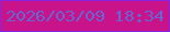 文字の大きさ：5、枠の色：8823e1、背景の色：c9138a、文字の色：6367cf 無料ブログパーツのブログ時計
