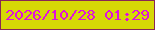 文字の大きさ：4、枠の色：882755、背景の色：d6d806、文字の色：df12dc 無料ブログパーツのブログ時計