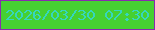 文字の大きさ：5、枠の色：882aae、背景の色：46d032、文字の色：35d6bf 無料ブログパーツのブログ時計