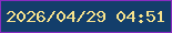 文字の大きさ：4、枠の色：882cc1、背景の色：133e6b、文字の色：f6e28d 無料ブログパーツのブログ時計