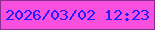 文字の大きさ：2、枠の色：882e90、背景の色：f84fde、文字の色：251bfc 無料ブログパーツのブログ時計