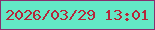 文字の大きさ：3、枠の色：882f6e、背景の色：63e8c5、文字の色：b5263a 無料ブログパーツのブログ時計