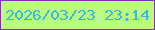 文字の大きさ：5、枠の色：8830bb、背景の色：bafd7e、文字の色：38b8e0 無料ブログパーツのブログ時計