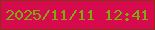 文字の大きさ：3、枠の色：883219、背景の色：d60a4c、文字の色：7eaa0b 無料ブログパーツのブログ時計