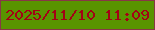 文字の大きさ：1、枠の色：883746、背景の色：599400、文字の色：a30215 無料ブログパーツのブログ時計