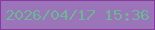 文字の大きさ：4、枠の色：88399f、背景の色：9b74b9、文字の色：69b793 無料ブログパーツのブログ時計