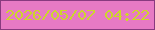 文字の大きさ：4、枠の色：883a7f、背景の色：e77ac4、文字の色：cdd52c 無料ブログパーツのブログ時計