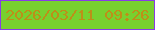 文字の大きさ：1、枠の色：883ce6、背景の色：78d02f、文字の色：bd8f18 無料ブログパーツのブログ時計