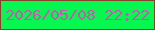 文字の大きさ：1、枠の色：88402a、背景の色：06f850、文字の色：c658af 無料ブログパーツのブログ時計