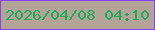 文字の大きさ：2、枠の色：8840fe、背景の色：b4a397、文字の色：1eaa5d 無料ブログパーツのブログ時計