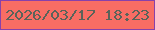 文字の大きさ：2、枠の色：8841aa、背景の色：f86d64、文字の色：5a635a 無料ブログパーツのブログ時計