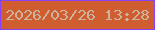 文字の大きさ：4、枠の色：8842fa、背景の色：d05d2f、文字の色：ccb39e 無料ブログパーツのブログ時計