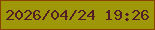 文字の大きさ：1、枠の色：884302、背景の色：9e9809、文字の色：531e26 無料ブログパーツのブログ時計