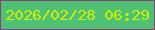 文字の大きさ：5、枠の色：884377、背景の色：4fc174、文字の色：ccf005 無料ブログパーツのブログ時計