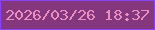 文字の大きさ：4、枠の色：8843f5、背景の色：84377d、文字の色：eb8fc0 無料ブログパーツのブログ時計