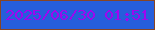 文字の大きさ：4、枠の色：884523、背景の色：265edb、文字の色：9e07ef 無料ブログパーツのブログ時計