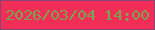 文字の大きさ：2、枠の色：884573、背景の色：f22e58、文字の色：7ca44e 無料ブログパーツのブログ時計