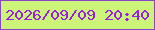 文字の大きさ：5、枠の色：8845ca、背景の色：ccf479、文字の色：971eeb 無料ブログパーツのブログ時計