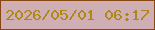 文字の大きさ：5、枠の色：884710、背景の色：cfafb4、文字の色：ae8717 無料ブログパーツのブログ時計