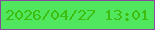 文字の大きさ：5、枠の色：884a9e、背景の色：50e75f、文字の色：3dbd0e 無料ブログパーツのブログ時計